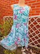 H&M sukienka asymetryczna długi tył kwiaty ryby boho szyfon r 13-14 lat