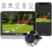 Wizjer do drzwi z ekranem kamerą Full HD WiFi TUYA tryb nocny 5000 mAh 3MP