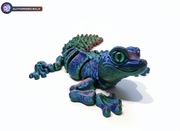 Ruchomy gekon 3D 27 cm – elastyczna figurka Chameleon PLA z żywymi oczami