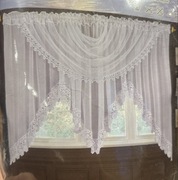 Elegancka NOWA FIRANKA WOAL BIAŁY GŁADKI 400/150 gipiurą