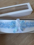 Podwiązka ślubna niebieska 