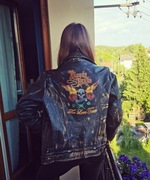 Kurtka skóra naturalna przecierana gruba motocyklowa Jack&jones unikat