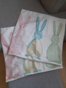 Poszewki na poduszki 2 sztuki, zające, Wielkanoc 45 x 45 cm