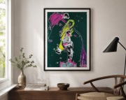 Autorski plakat artystyczny 50x70 – kolaż surrealistyczny – sygnowany