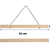 Drewniany Wieszak na Plakaty Magnetyczna Ramka do Zawieszania 32x1.8 cm