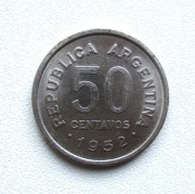 50 Centavo 1952 r.  Argentyna