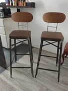 Nowoczesne loftowe krzesła barowe - kpl. 2 szt.