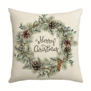 Poszewka ozdobna świąteczna na poduszkę 45x45 wianek Merry Christmas