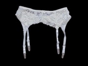 Biały pas do pończoch koronkowy BaiLeYa 38,M bielizna damska kwiaty