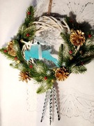 Wianek na drzwi kominek Rękodzieło Prezent Boże Narodzenie