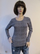 CUBUS szara bluzka w norweski wzór 100% wełna _ S
