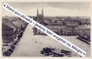 KUTNO Adolf Hitler Platz, Rynek kamienice kościół fryzjer wozy konne ~1940