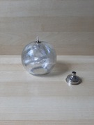 Vintage lampa oliwna kula śr. 10cm ciężkie grube szkło nowa vintage