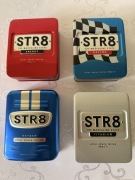 Puszki metalowe STR8 retro zestaw 4szt po perfumach wersja limitowana