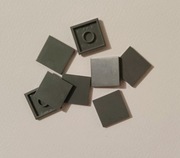 Klocek 2x2 płaski ciemny szary - 10 szt.