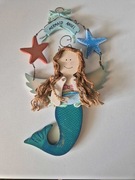 Ścienna ozdoba Beachcombers Teal Blue and Green Mermaid Angel