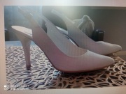 Buty ślubne białe skóra szpilka 37