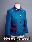 Kurtka żakiet z wełną wełniany wiosenny fioletowa De’Hart made in Italy 