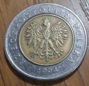 5 zł destrukt 1994 rok stan obiegowy