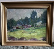 Obraz olejny  "Parkur za dworkiem"