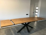 STÓŁ ROZKŁADANY DĘBOWY LOFT NOGA PAJĄK 260x90
