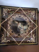 Piękny duży talerz z damą wiktoriańską, patera, vintage