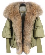 Kurtka zimowa puchowa z naturalnym futrem 