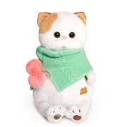 Kotek Lili 24 cm PREMIUM w turkusowym szaliku