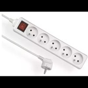 PRZEDŁUŻACZ na 5 gniazd Z WYŁĄCZNIKIEM 1,5 m czarny biały szary 