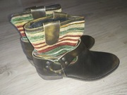 ILC botki skóra jesień Boho koniczynka