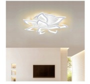 Żyrandol LED Kwiat Lotosu Czarny 10 płatków + Pilot