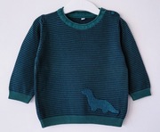 Sweter w paseczki z dinozaurem M&S 74