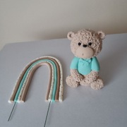 Miś tęcza na tort roczek 