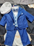 GARNITUR komplet MARYNARKA SPODNIE chrzest r.68 A23B