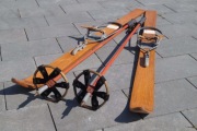 Stare narty dziecięce 100 cm + kijki w komplecie