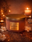 Duża świeca zapachowa 3 knoty | Dark Chocolate | Premium szkło | 35h