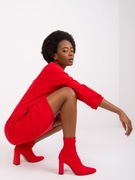 Czerwona dresowa sukienka z kieszeniami Salou