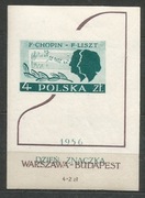 Polska 1956 blok 18 MK silne przesunięcie barwy zielonej**czyste
