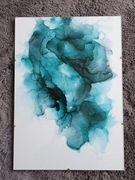 Obraz Abstrakcja A3 Morski - Plamy Akwarele Tusze