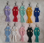 Breloczek do kluczy, torebki,  sowa,  makrama