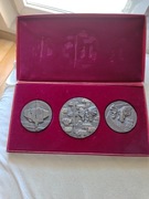 Zestaw medali upamiętniających Powstania Śląskie (1919, 1920, 1921)