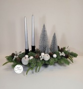 Stroik świąteczny bożonarodzeniowy ze świecami i Choinkami! Rękodzieło!
