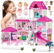 Duży domek willa dla lalek plus akcesoria 