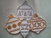 Zestaw bombek choinkowych z gipsu