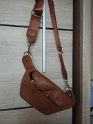 SZACHOWNICA saszetka na ramię Torebka typu nerka, Saszetka damska brązowy