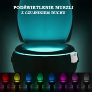 PODŚWIETLENIE MUSZLI KLOZETOWEJ WC LED LAMPKA CZUJNIK RUCHU
