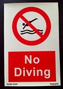 Znak Zakaz nurkowania Hygrapha 19,5cm x 29,5 cm