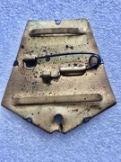 Dwuwarstwowa sztabka medalu , mosiądz + stal – bojowa, oryginał.