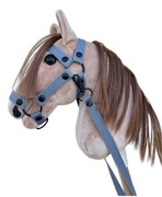 Ogłowie szary wodze hobby horse A4 koń na kiju dodatki akcesoria