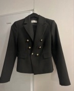 Mango Mng czarna marynarka blazer żakiet XS 34 złote guziki taliowany